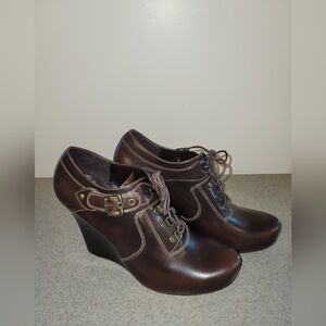 Via Spiga Brown Platform Ankle Boots